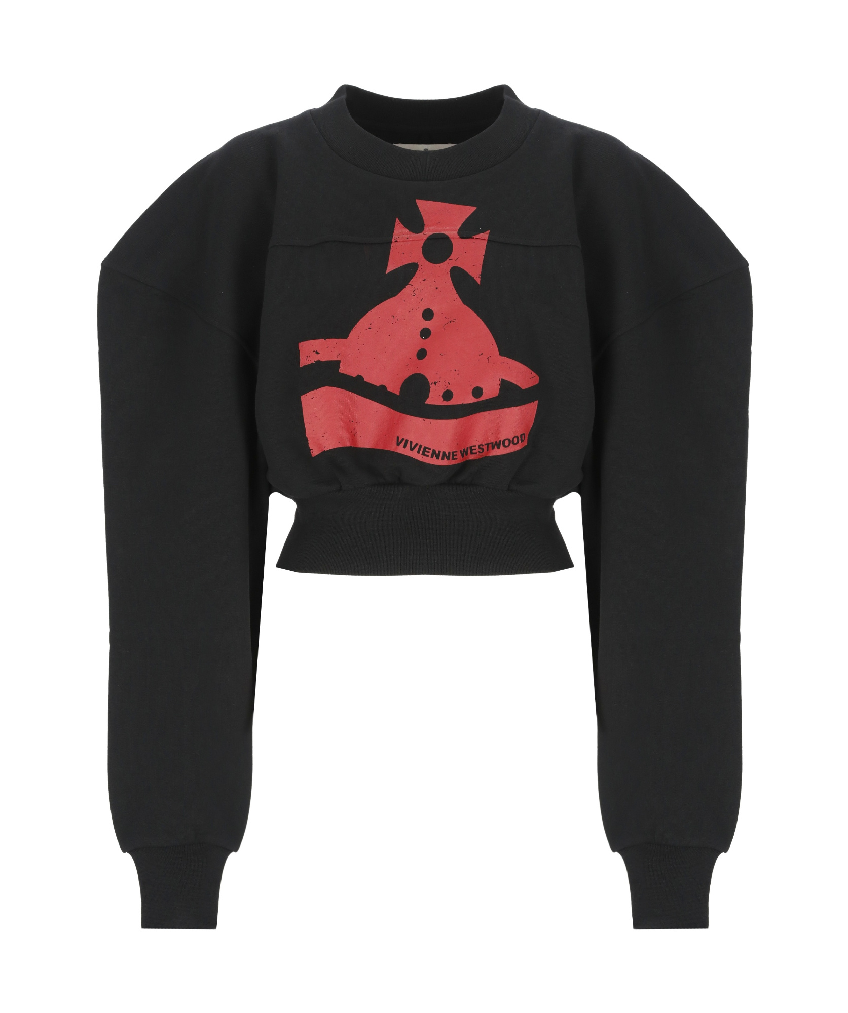Vivienne Westwood Black Sunken Orb Crop Sander Sweatshirt In Black