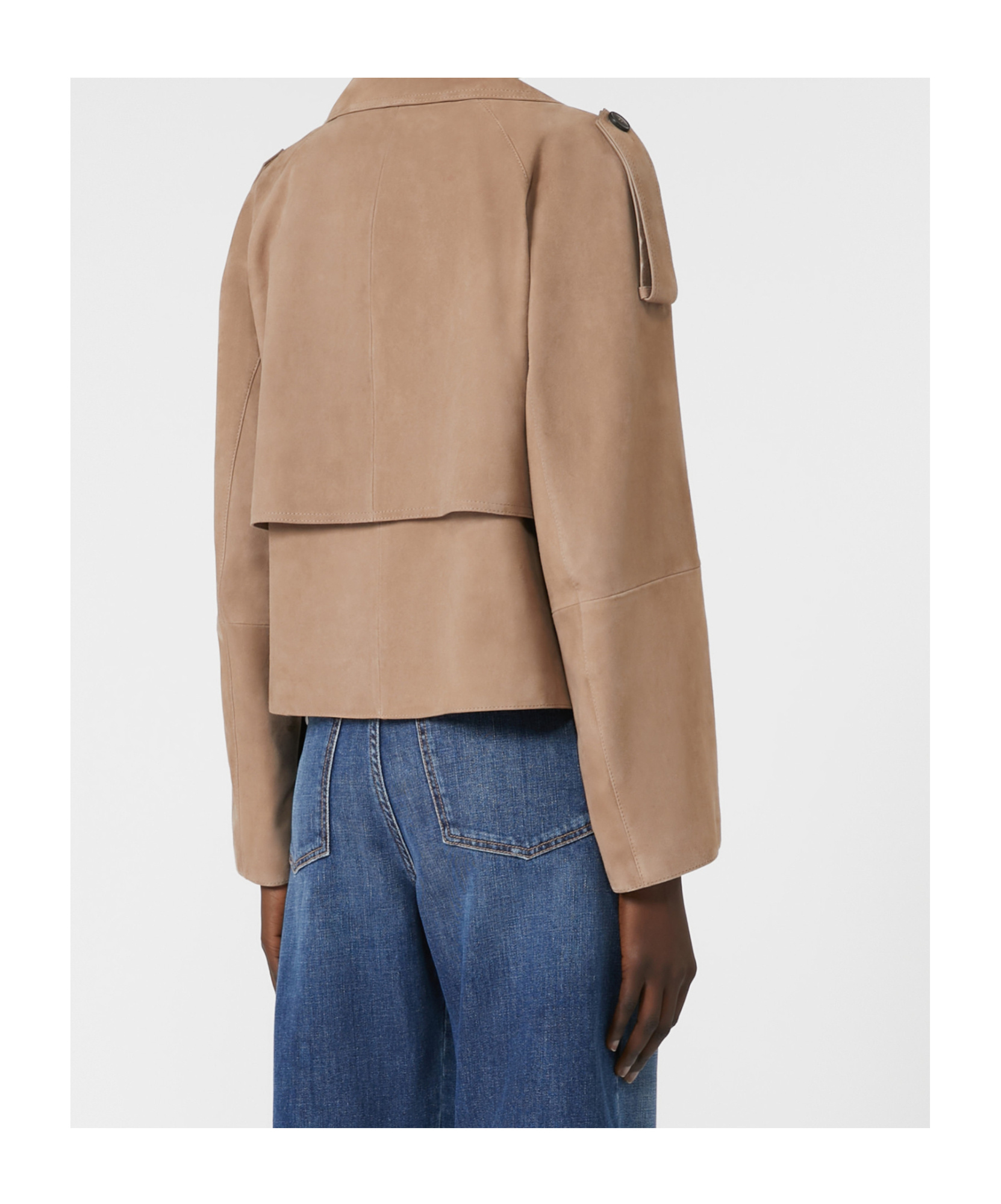 Weekend Max Mara Double-breasted Suede Jacket In Neutral
