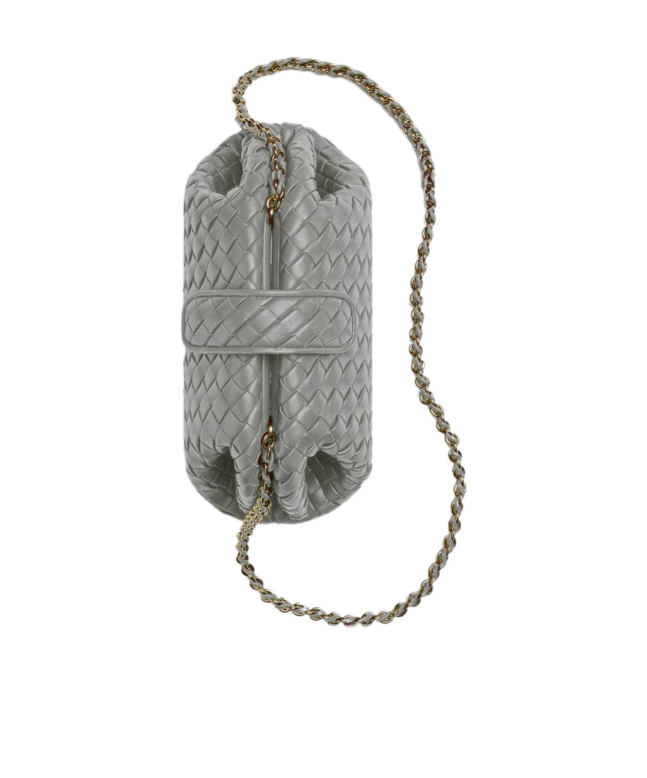 Bottega Veneta Lauren 1980 Mini Clutch With Chain In Gray
