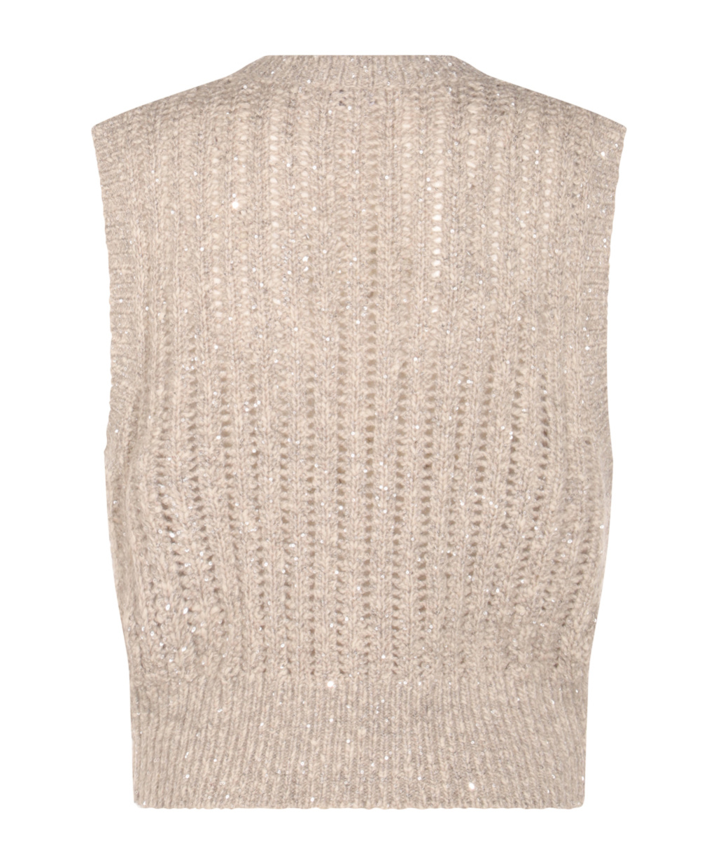 Brunello Cucinelli Cashmere Blend Sequin Embellished Crewneck Knitwear