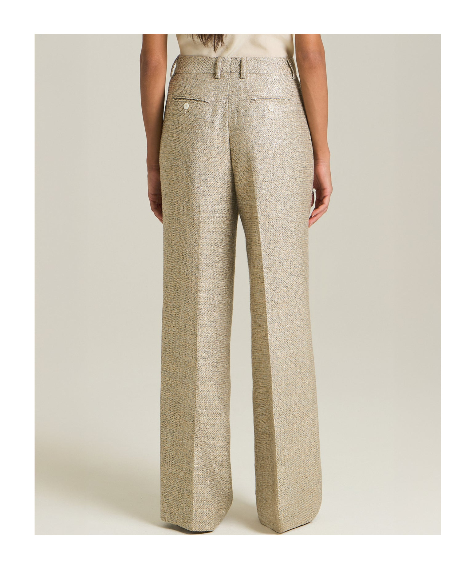 Kiton Viscose Lamé Effect Trousers In Nude