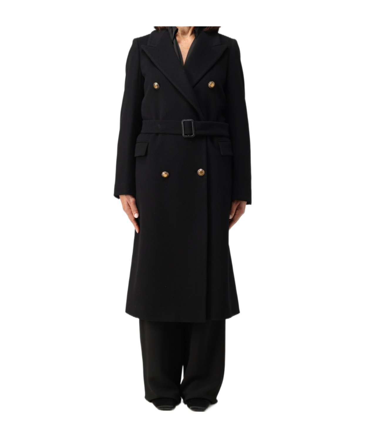 Tagliatore Double-breasted Coat In Black