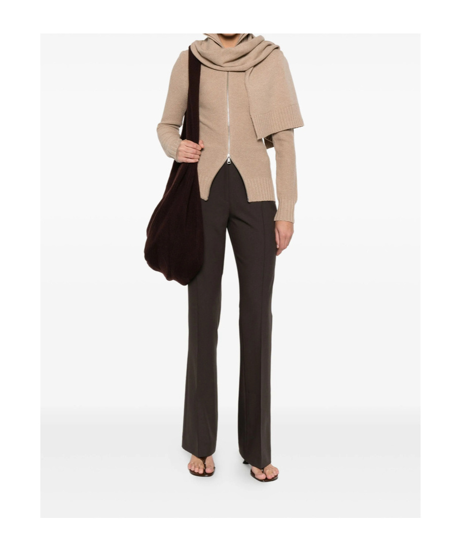 Aya Muse Seam-detail Trousers In Brown