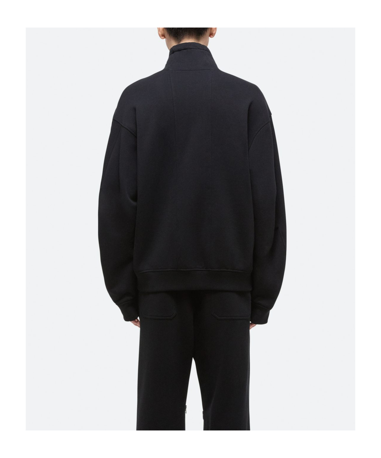HELMUT LANG DRAWSTRING STAND-UP COLLAR SWEATSHIRT 