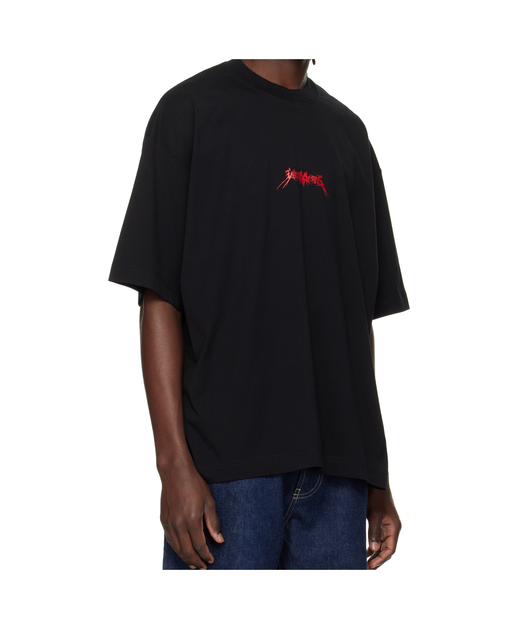 Vetements Oversized Printed Cotton-jersey T-shirt In Black