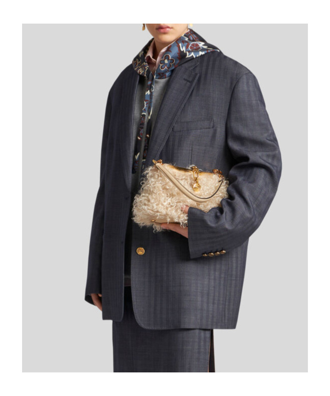 Etro Logo-engraved Buttons Oversized Jacket In Black
