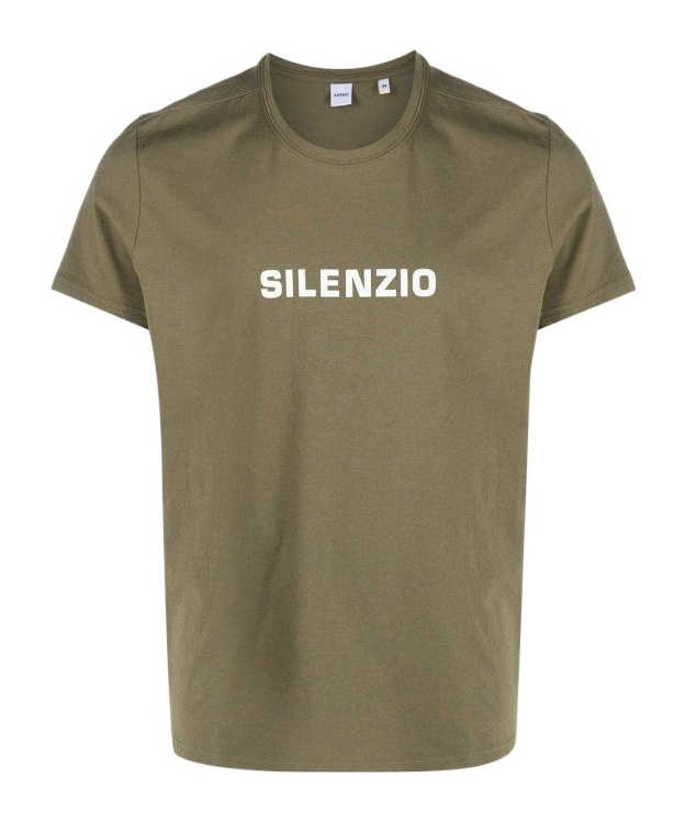 Aspesi T-shirt In Jersey Di Cotone Con Stampa - Militare
