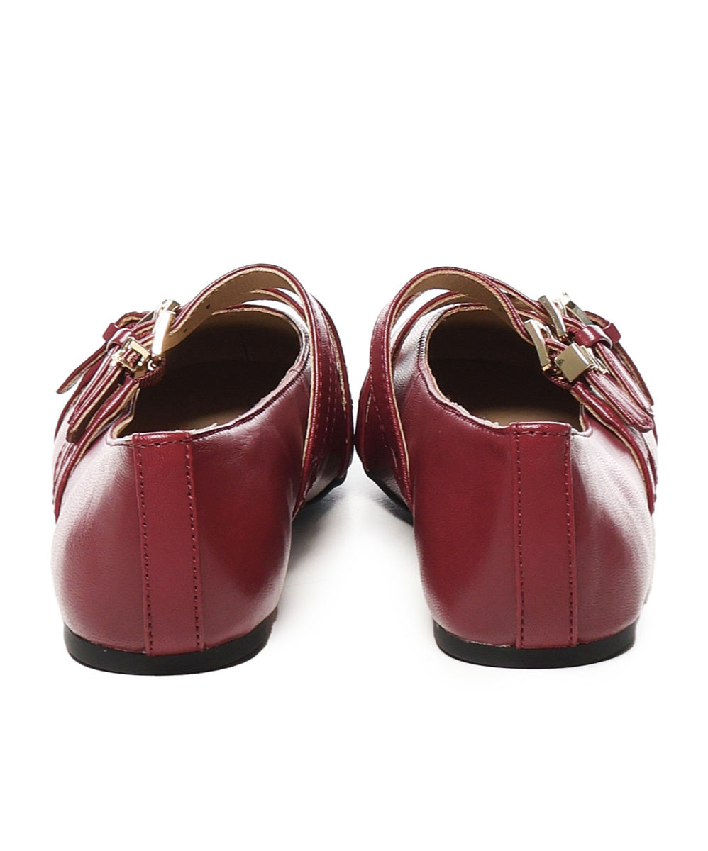 Michael Michael Kors Buckled-straps Ballet Flats In Red