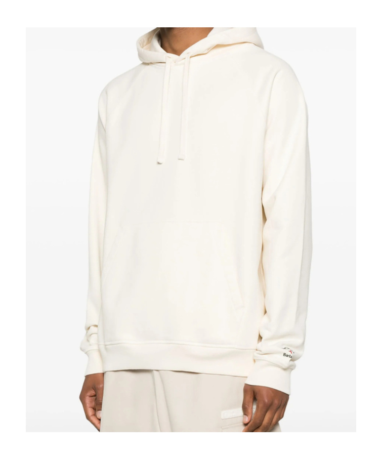 Barbour X Noah Cotton Hoodie In White