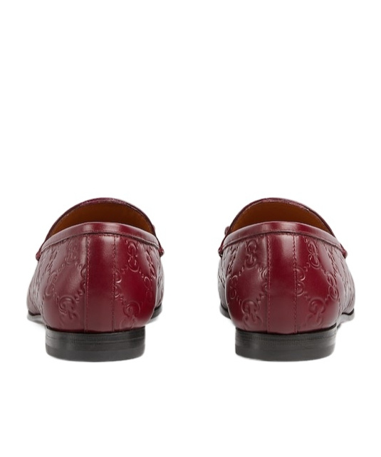 Gucci Leather Gg Jordaan Loafers For Women In Brown