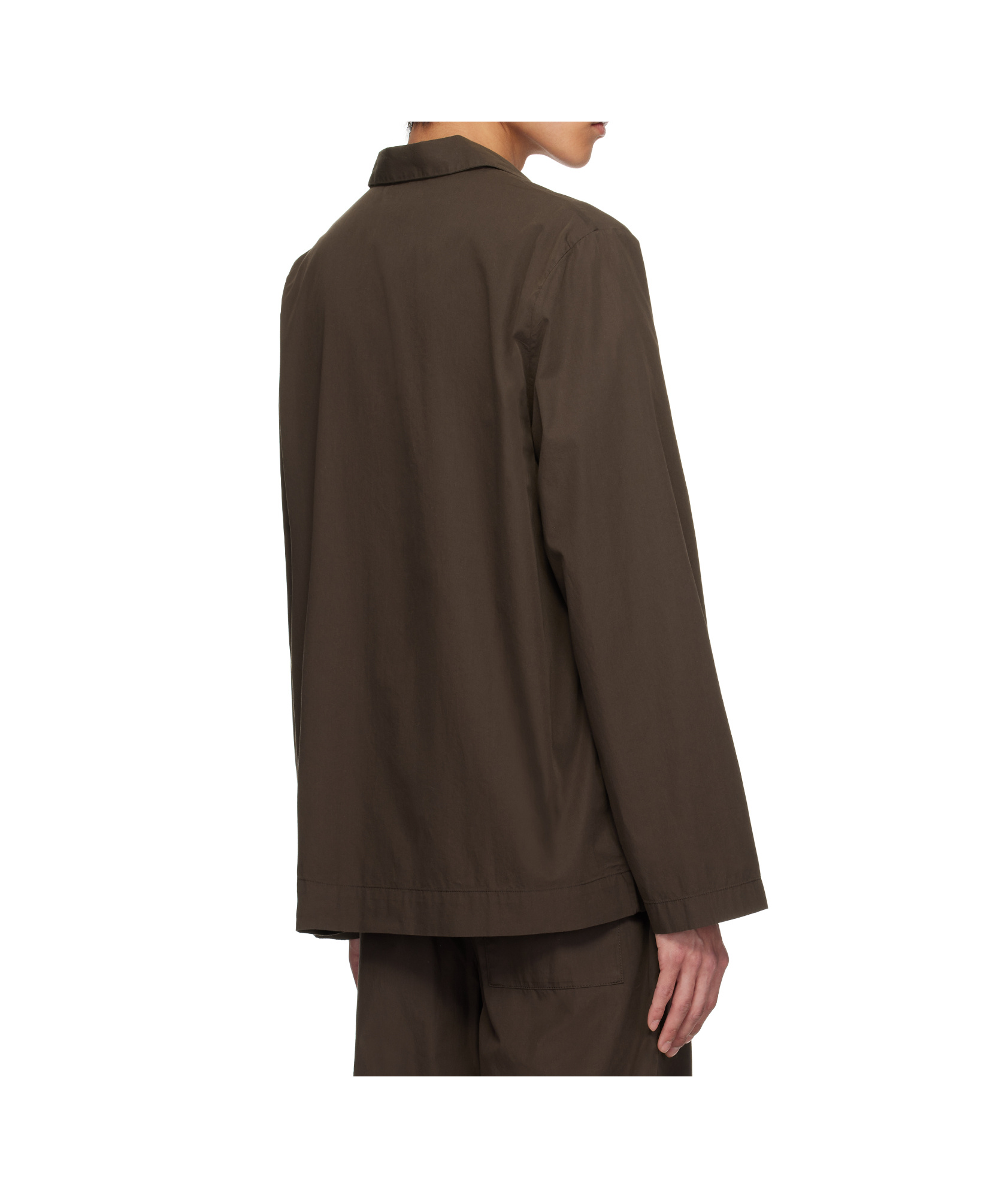 Tekla Brown Pyjama Shirt In Brown