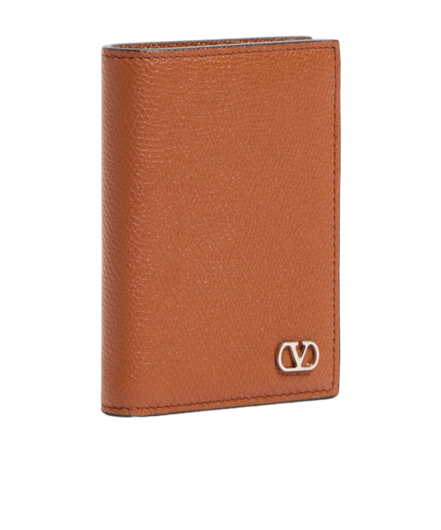 Valentino Vlogo Signature Credit Card Bag In Brown