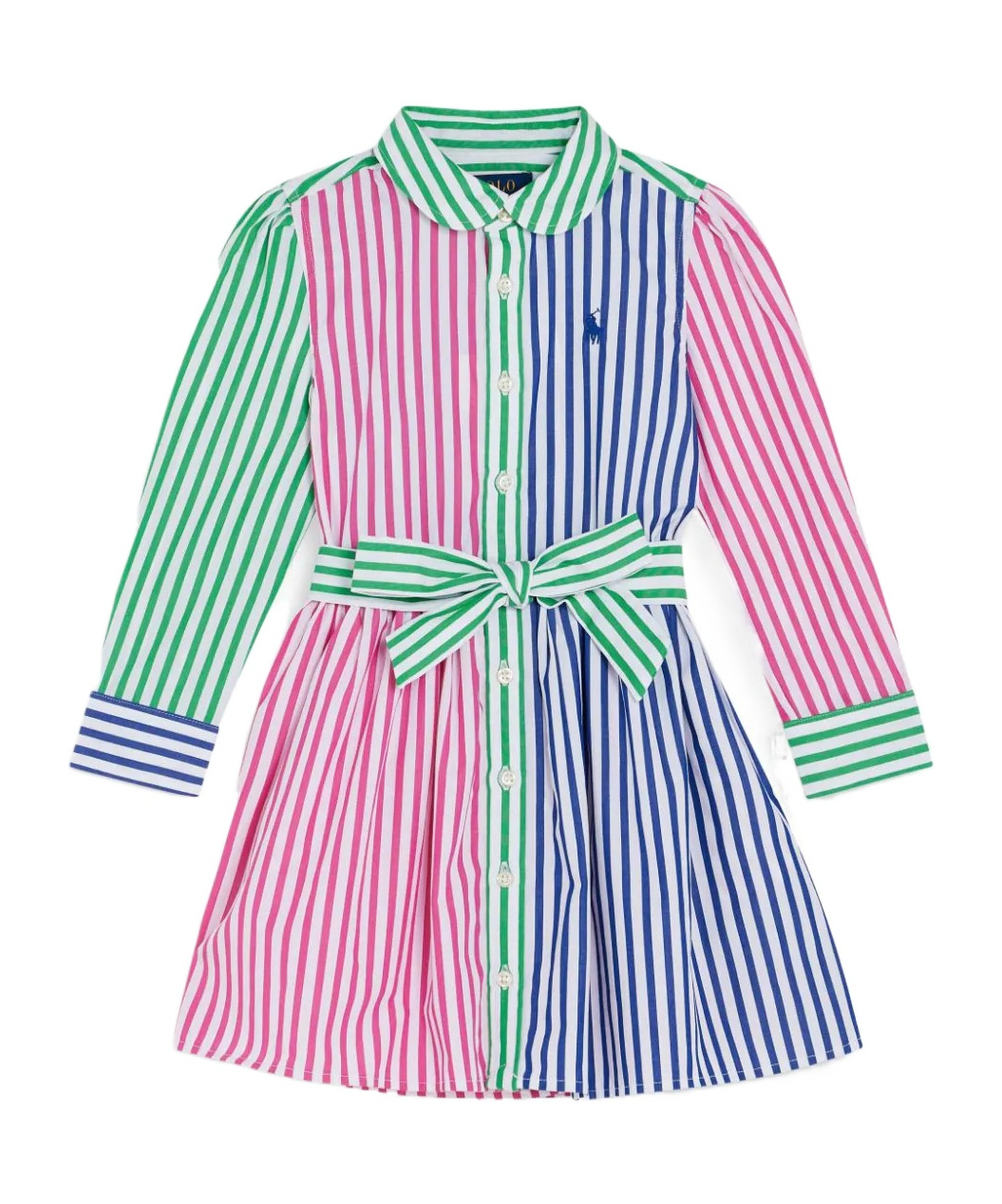 POLO RALPH LAUREN RALPH LAUREN KIDS LONG-SLEEEVD STRIPED SHIRT DRESS
