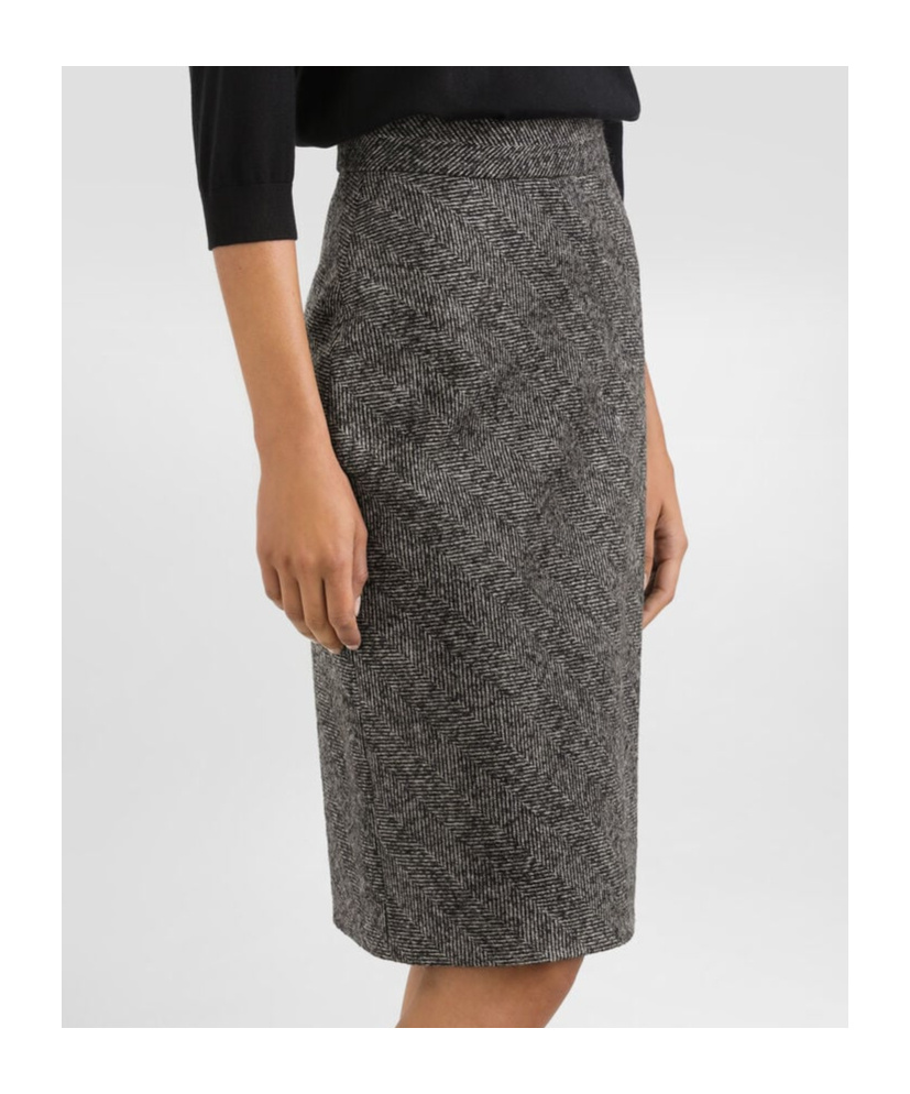 Dolce & Gabbana Herringbone Midi Pencil Skirt In Brown
