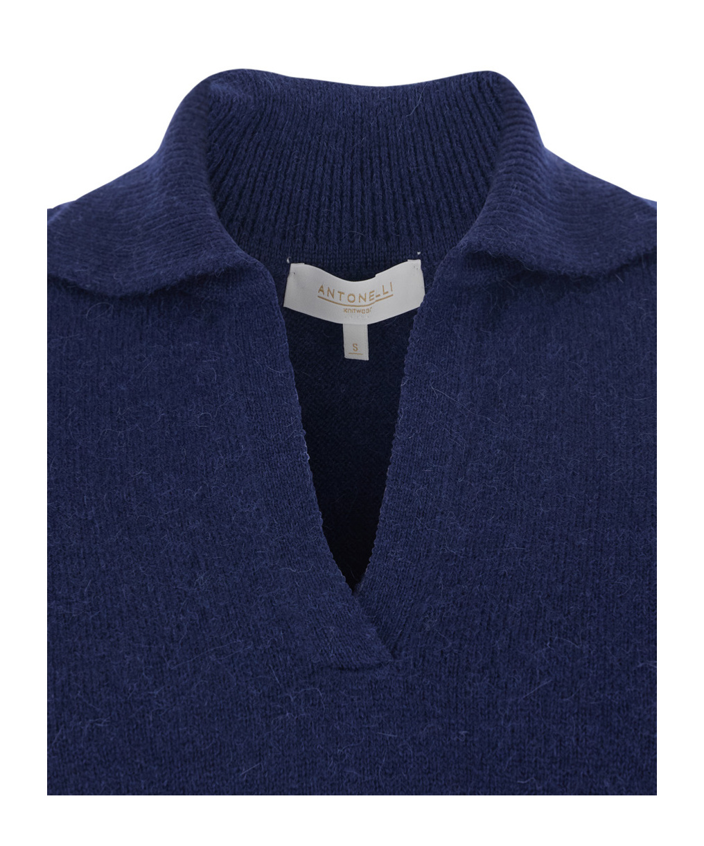 Antonelli V-neck Long-sleeve Knitted Sweater In Multi