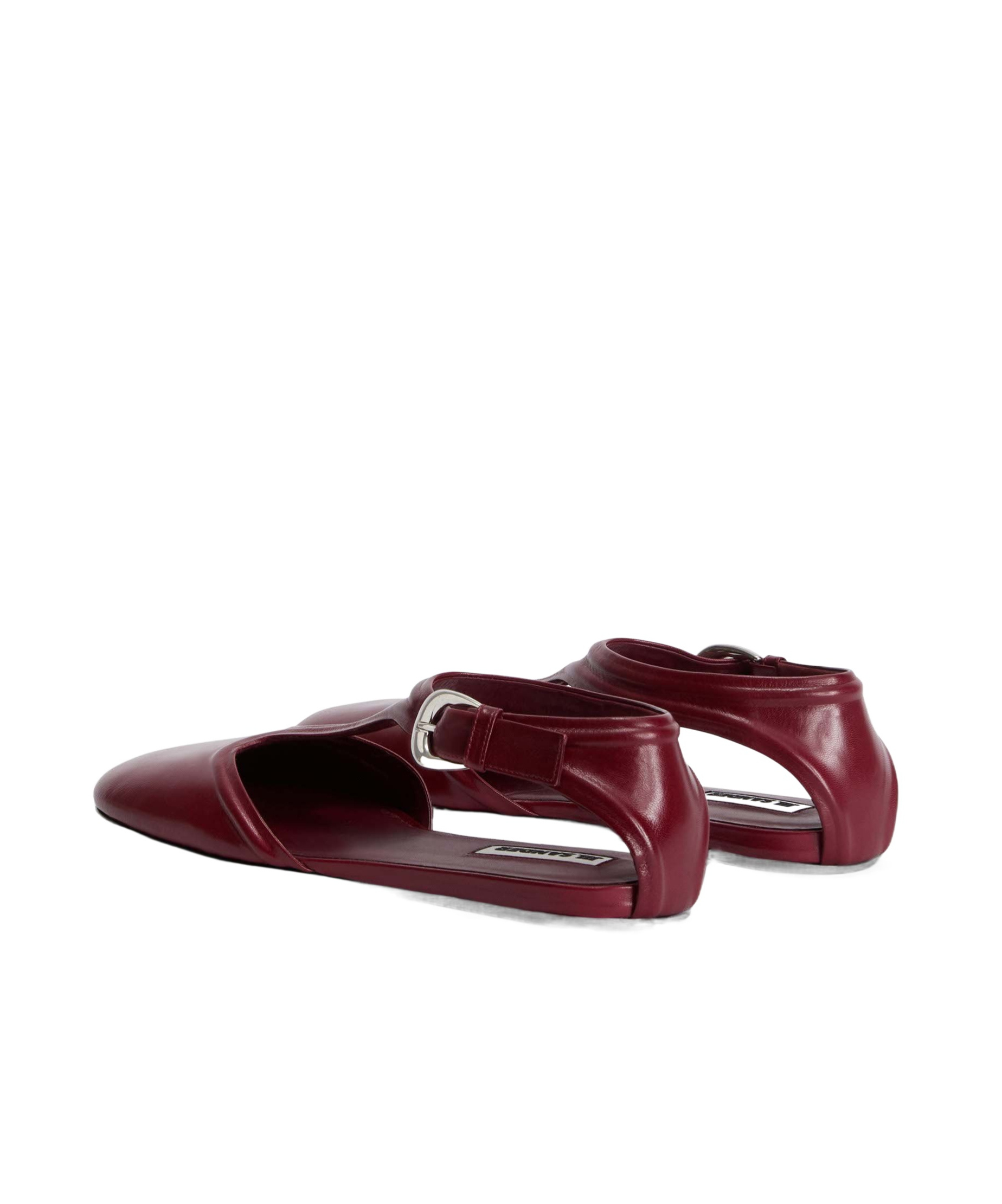Jil Sander Mary Jane Ballerina Shoes In Brown