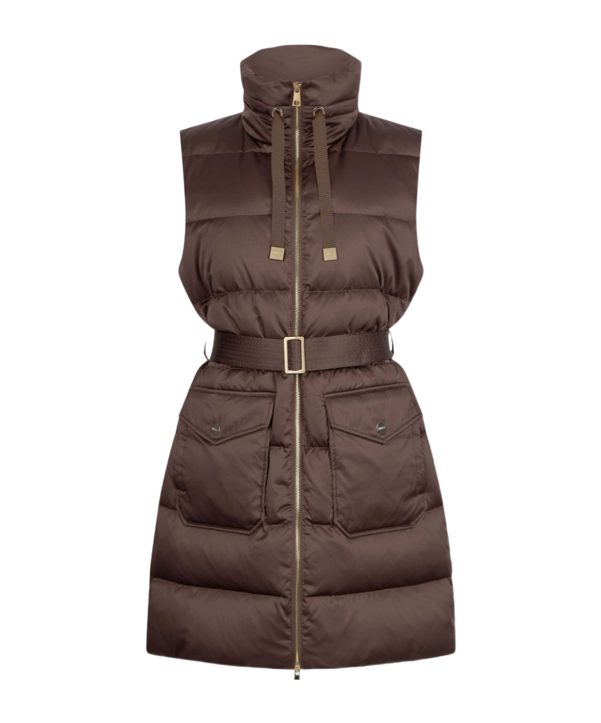 Liu •jo Turtleneck Down Jacket In Brown