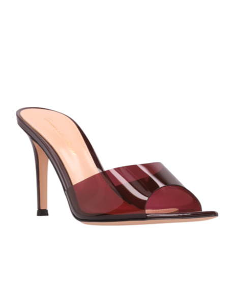 Gianvito Rossi Elle 105 Pointed-toe Plexi Sandals In Burgundy
