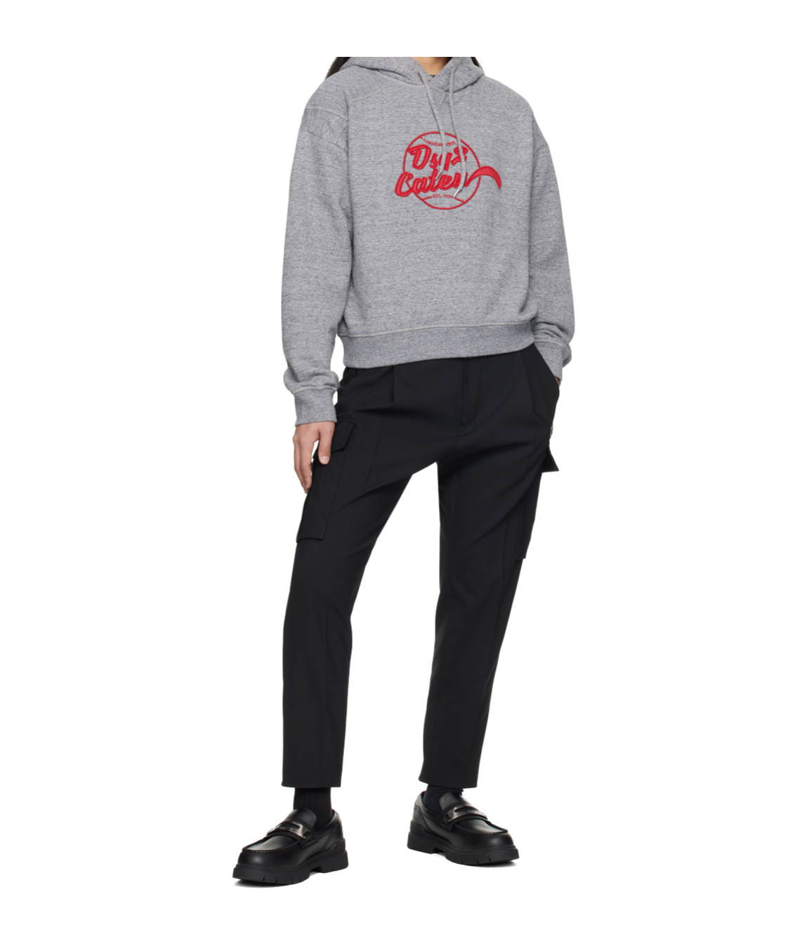 Dsquared2 Gray Embroidered Hoodie