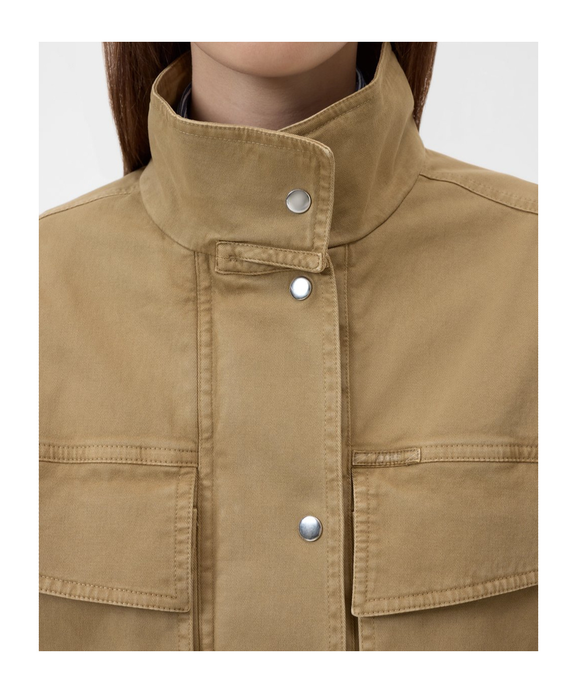 Closed Signature Stretch-cotton Twill Jacket In Brown