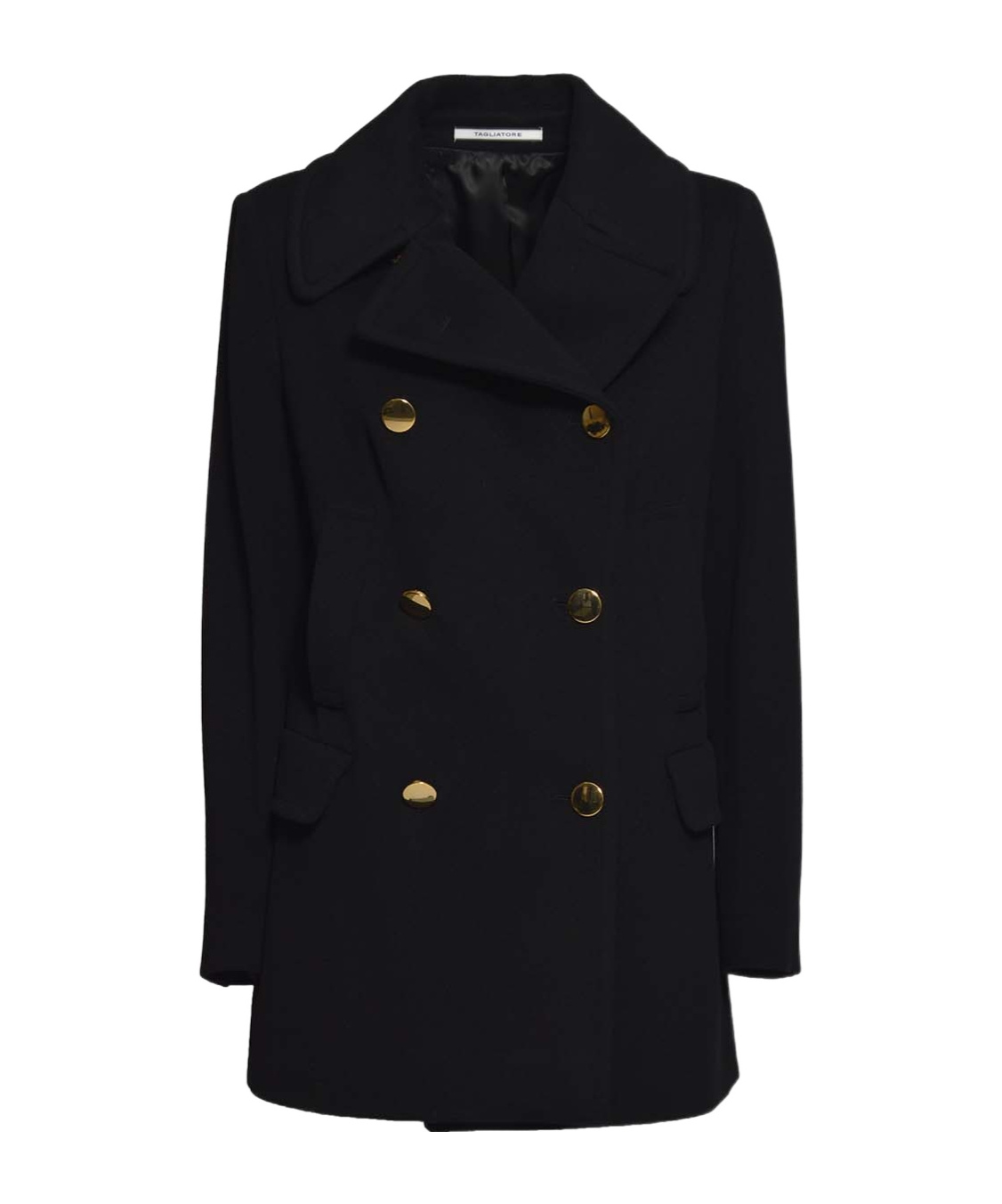 Tagliatore Blanche Wool And Cashmere Black Coat In Black