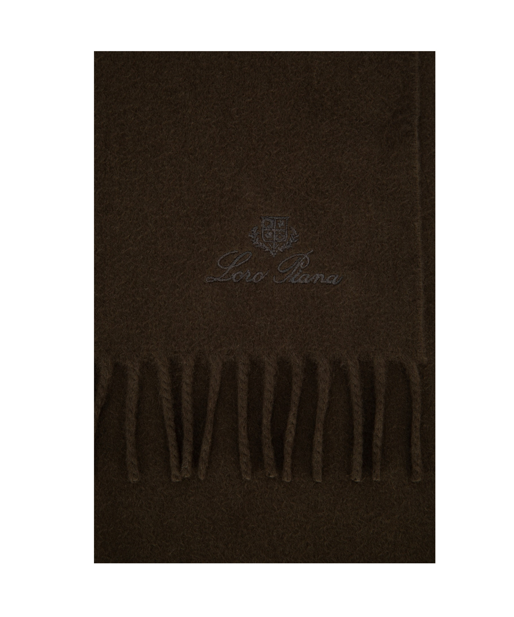 Loro Piana Fraser Detail Scarf In Coal Green