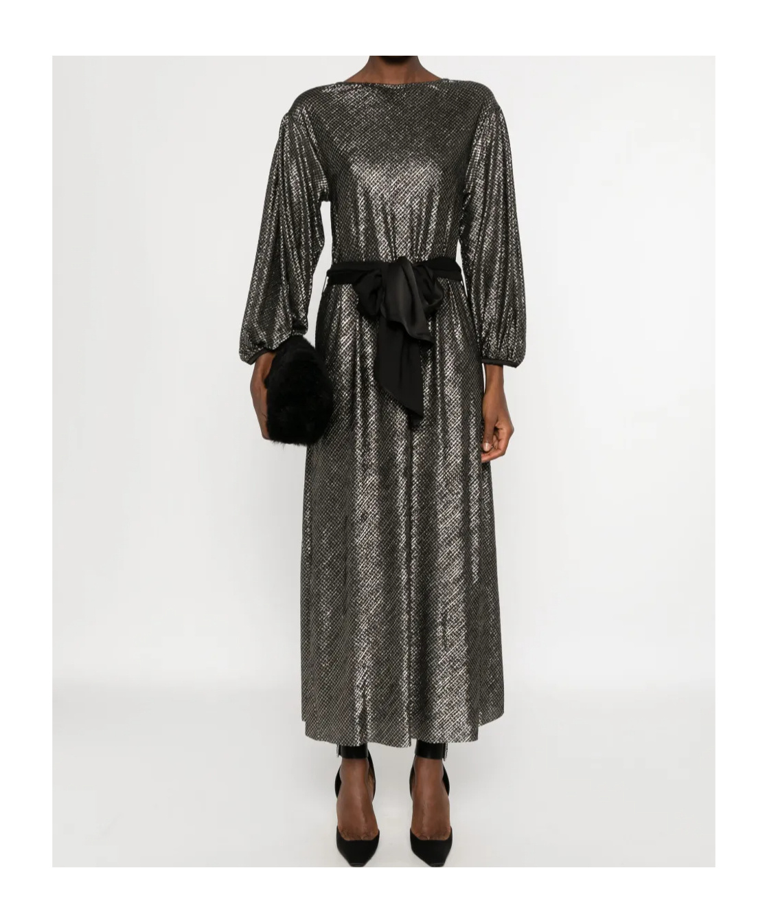 FORTE FORTE HOUNDSTOOTH-PATTERN MAXI DRESS