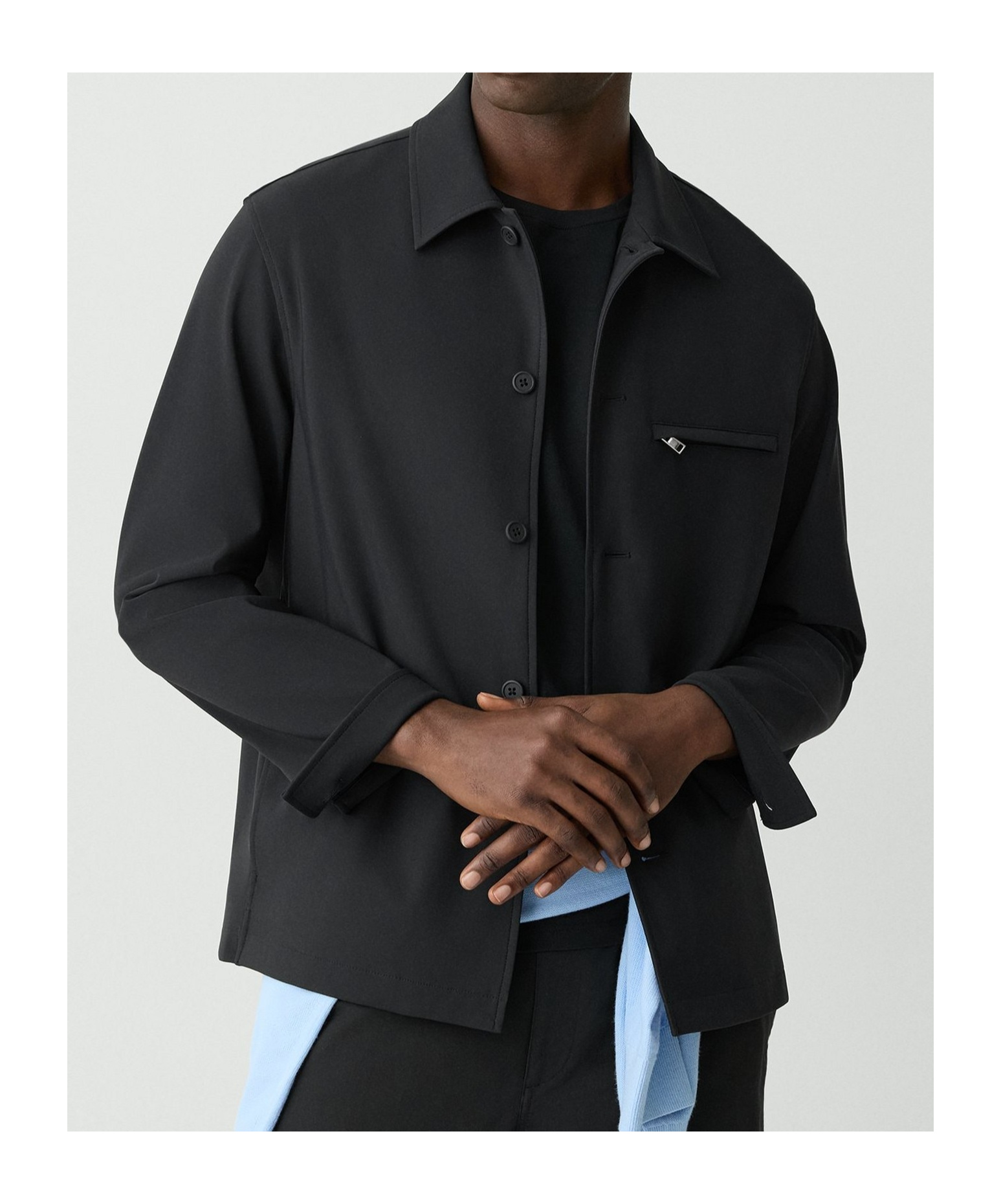 Theory Overshirt In Precision Ponte In Black
