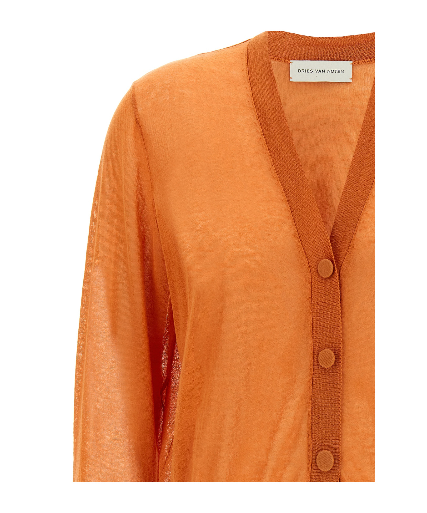 Dries Van Noten Long-sleeved Cardigan In Orange