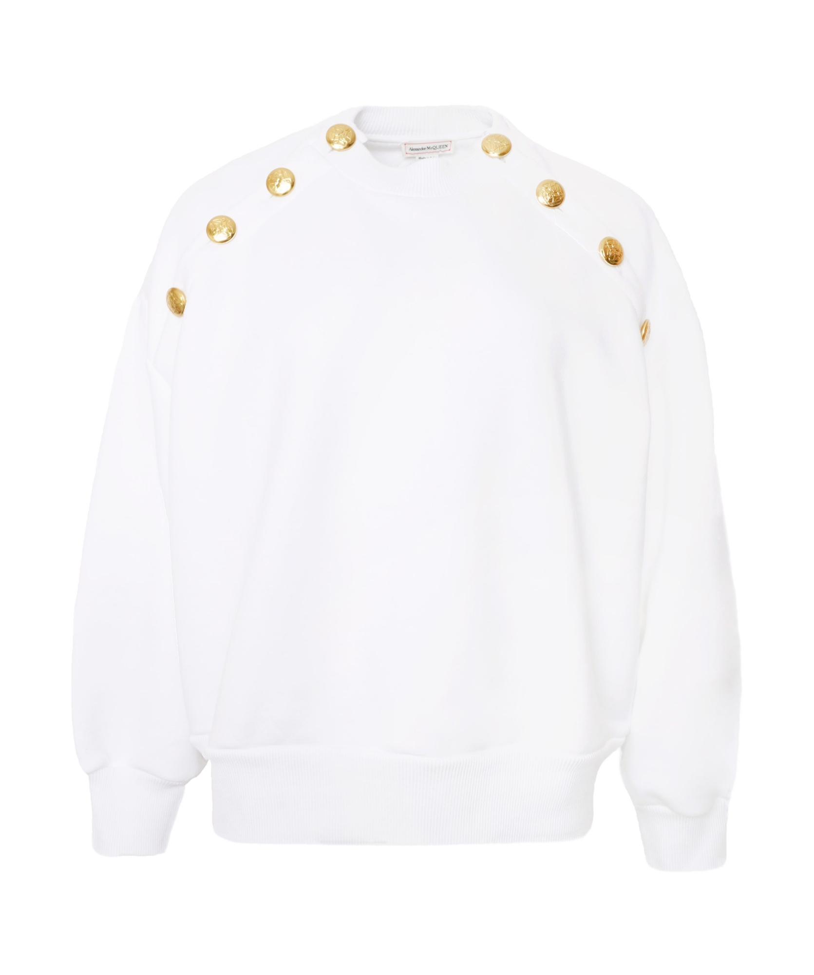 Alexander Mcqueen Long-sleeved Ribbed Sweater In White