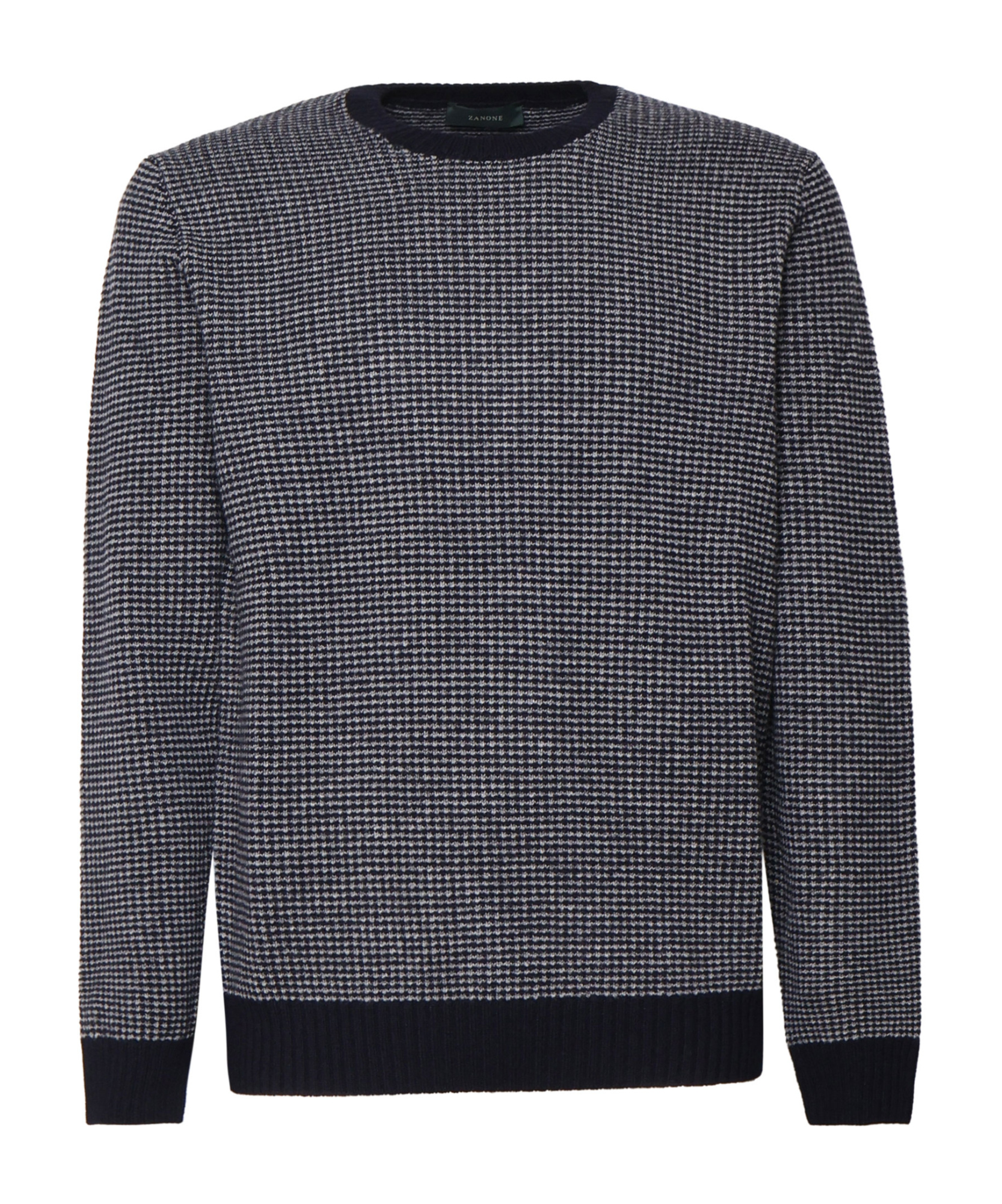Zanone Crew-neck Wool Jumper In Black