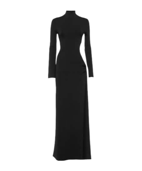 Galvan Iris Turtleneck Jersey Maxi Dress In Black