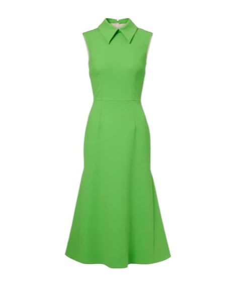 Emilia Wickstead Leontine Wool Crêpe Midi Dress In Green