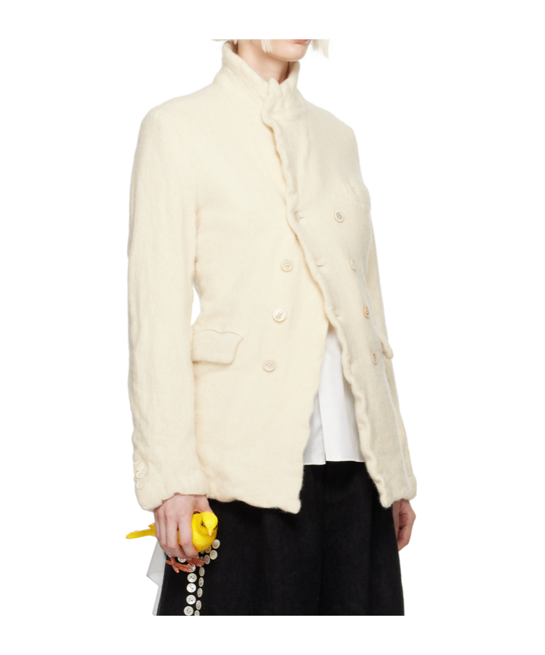 COMME DES GARÇONS DOUBLE-BREASTED LONG-SLEEVED BLAZER