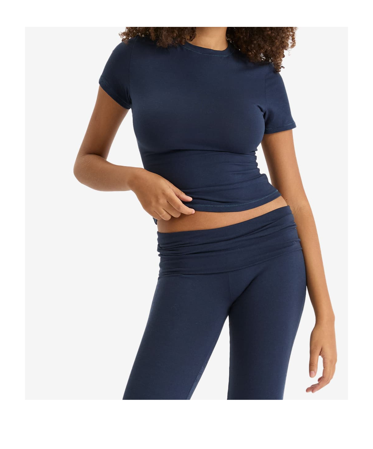 Skims Short-sleeved T-shirt In Navy Blue