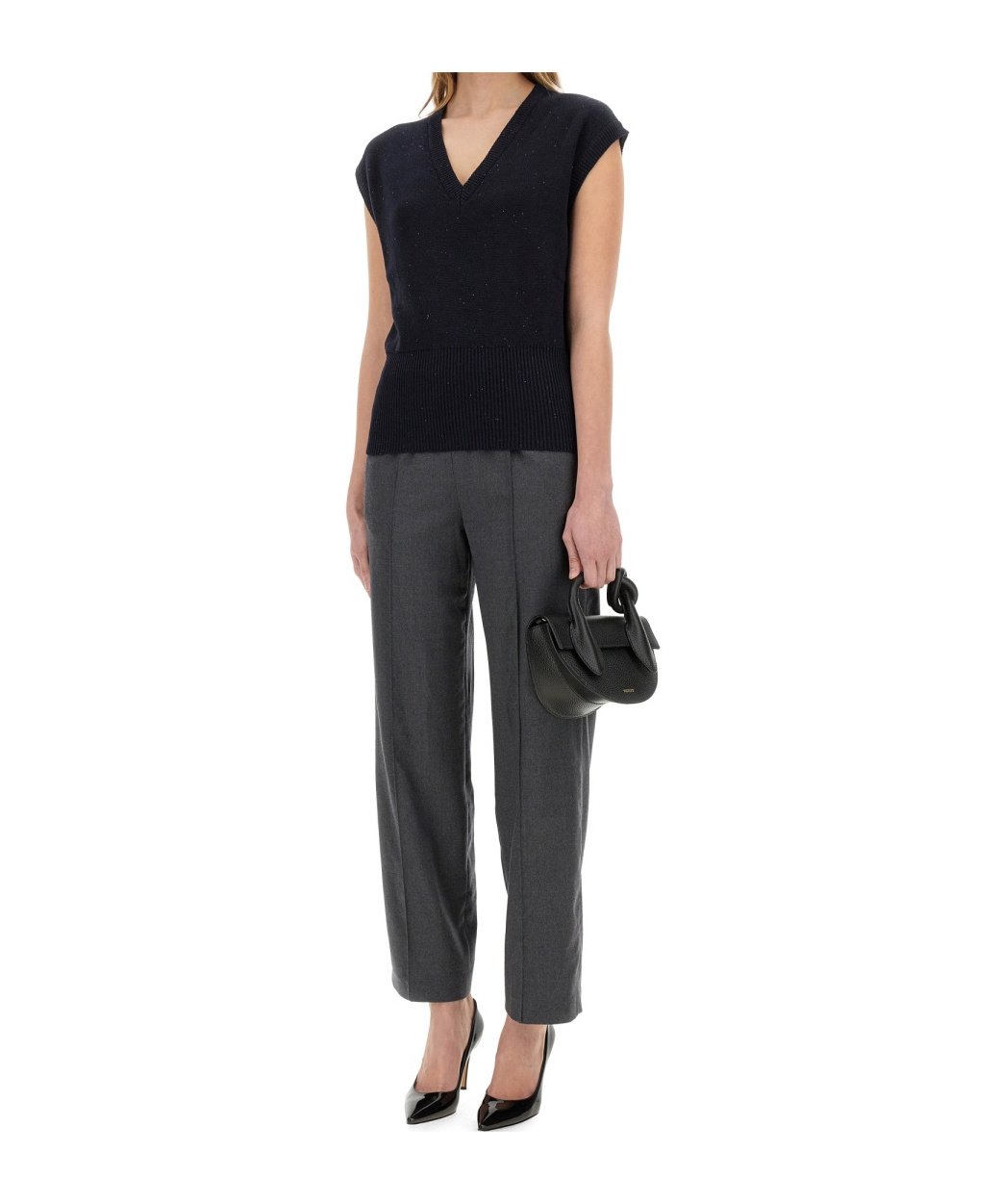 Shop Fabiana Filippi Cotton And Linen Vest With Sequins