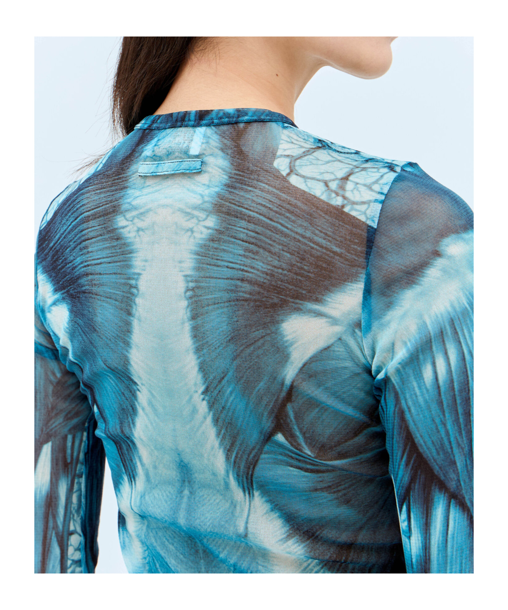 Shop Jean Paul Gaultier Écorché Top In Blue