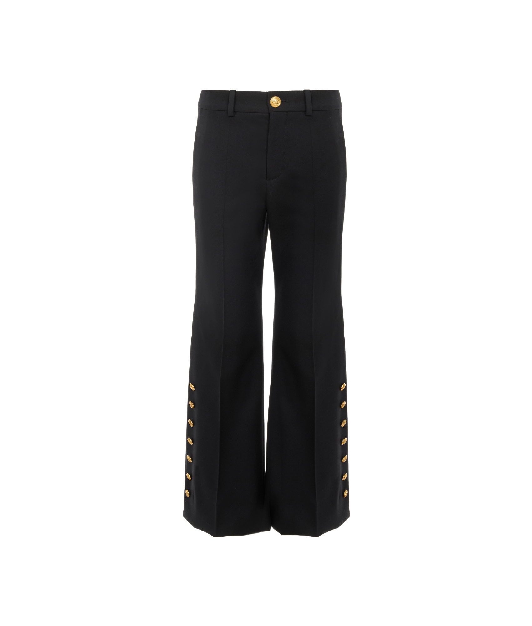 Chloé Cropped Trousers In Wool Grain De Poudre Black Size 12 100% Wool In Black