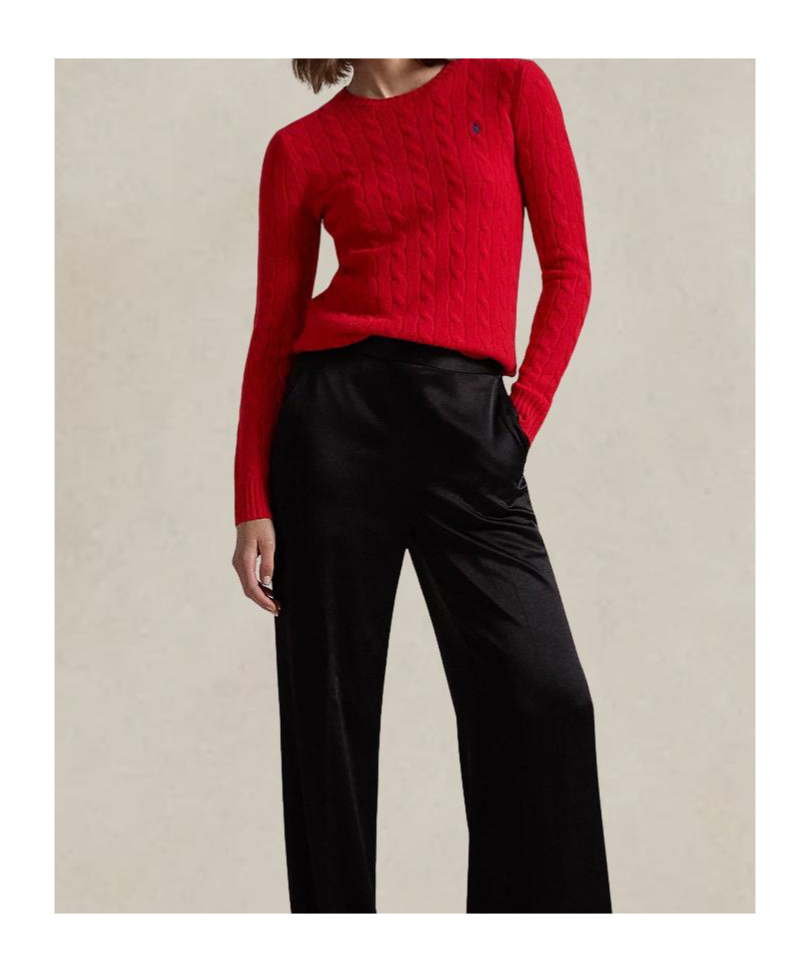 Shop Polo Ralph Lauren Cable-knit Jumper In Red