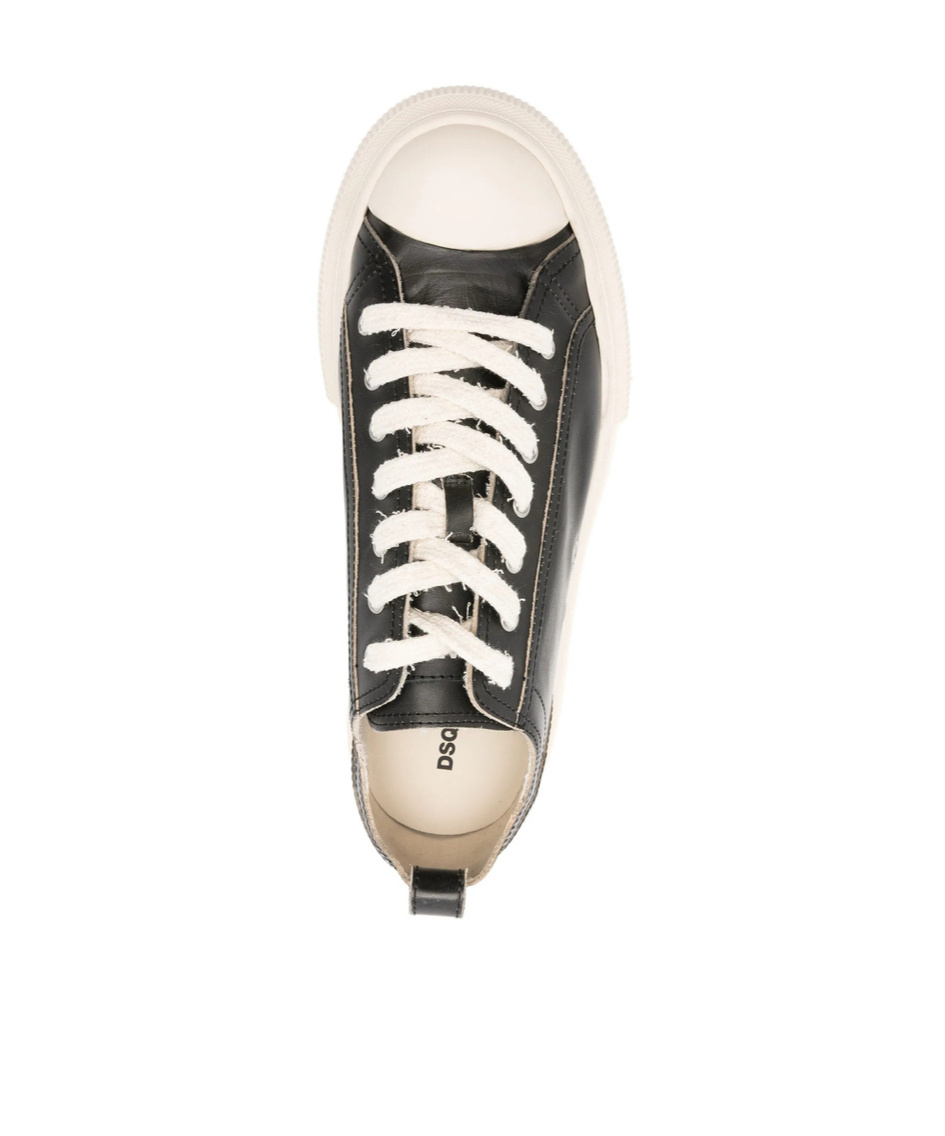 Dsquared2 Round-toe Low-top Sneakers In Black