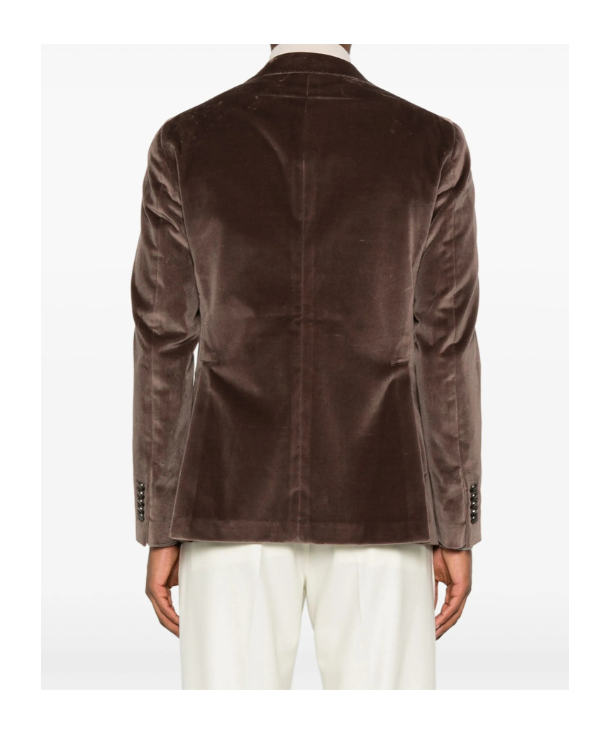 Tagliatore Long-sleeved Suit Jacket In Brown