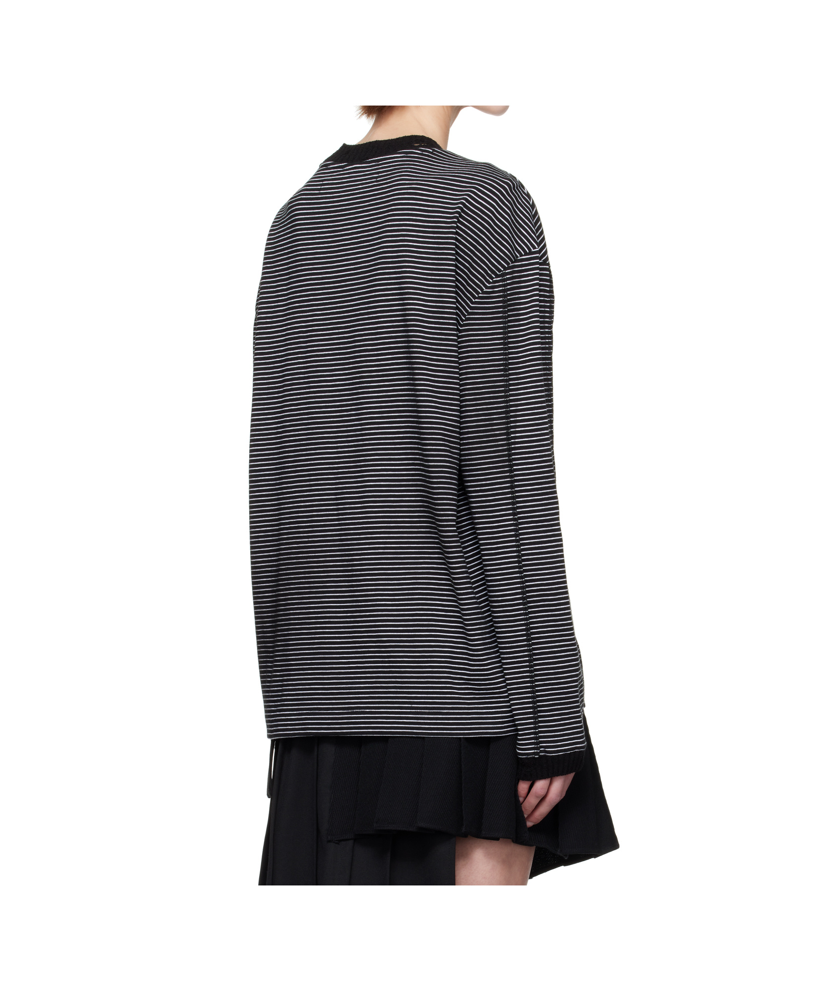 Andersson Bell Black & White Kurt Stripe T-shirt In Black/white