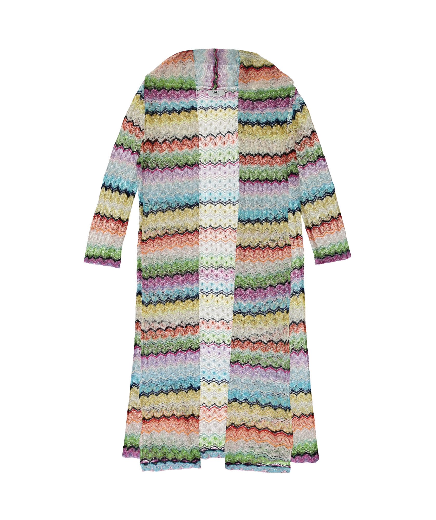 M Missoni Colored Hollow Knitted Cardigan In Multicolor
