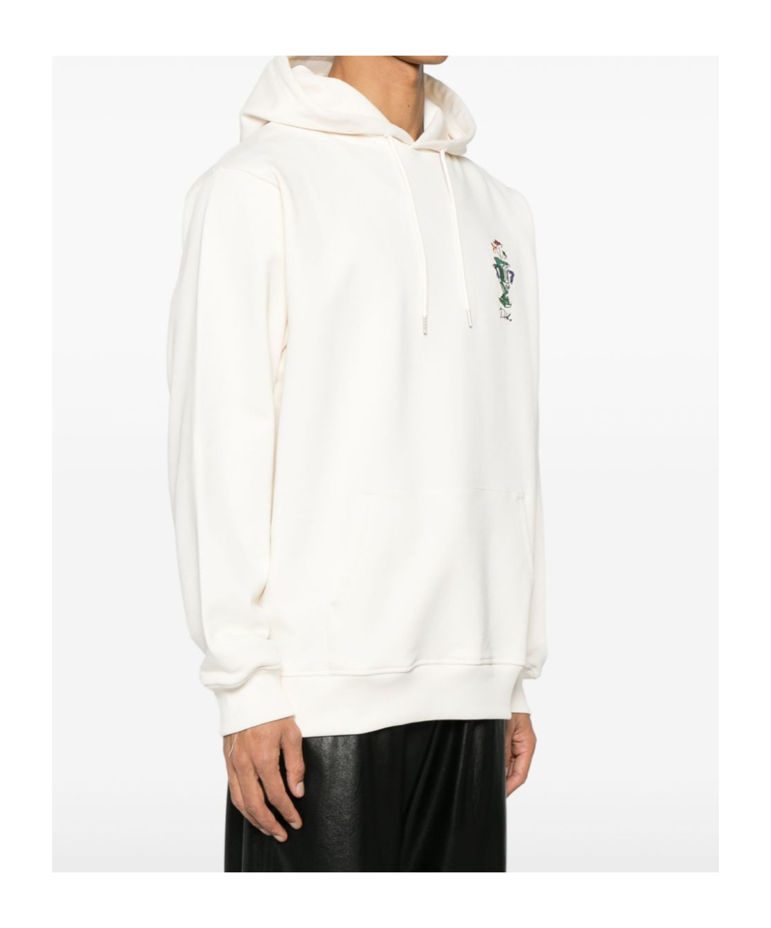 Drôle De Monsieur Hooded Sweatshirt With Logo And Pouch Pocket In White