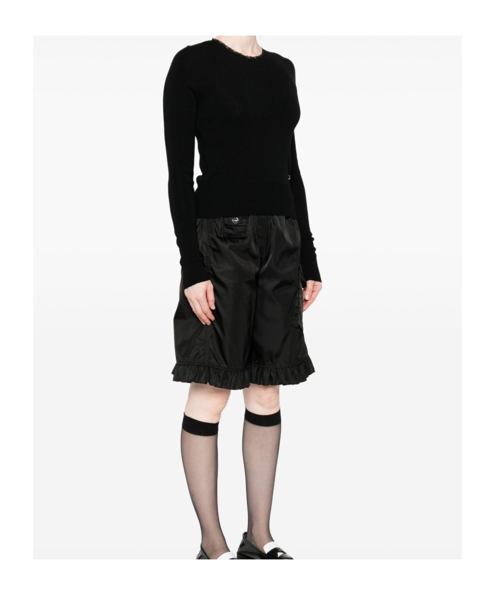 Moschino Long Sleeve Knitwear Keyhole Back In Black