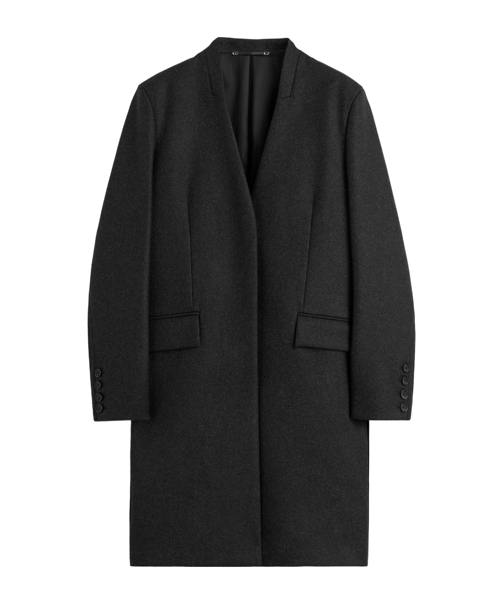 Totême Deep Pleat Coat In Black