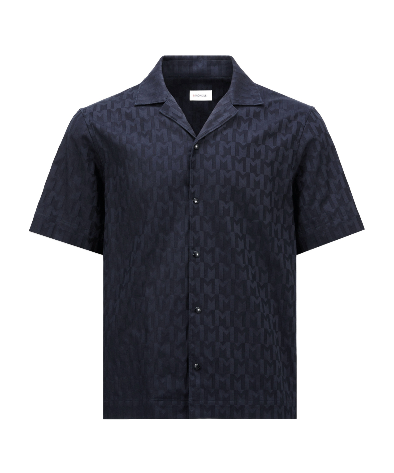 Moncler Chemise En Coton À Monogramme En Jacquard In Black