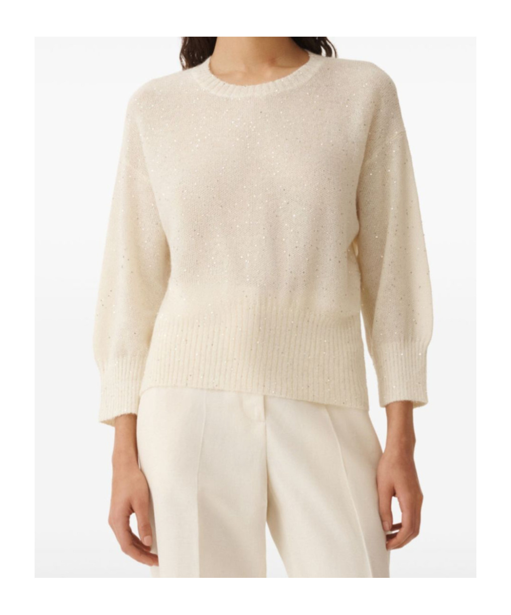 Shop Fabiana Filippi Sequined Pullover In Nude