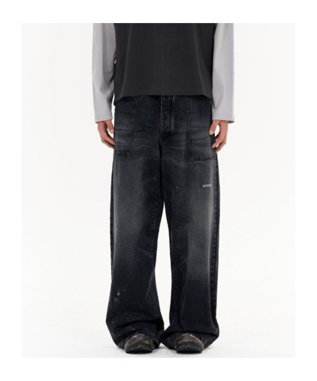We11 Done Denim Fatigue Pants In Black