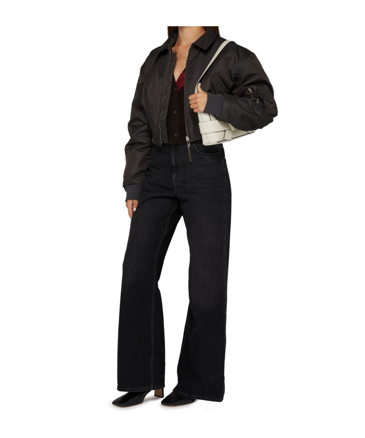 Acne Studios Long-sleeved Pilot Jacket In Dark Gray